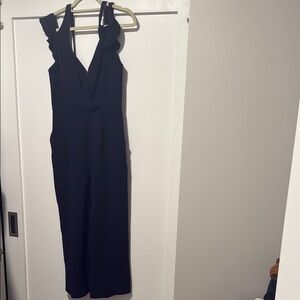 Whistles Black Jumpsuit V-Neck Wide Straps